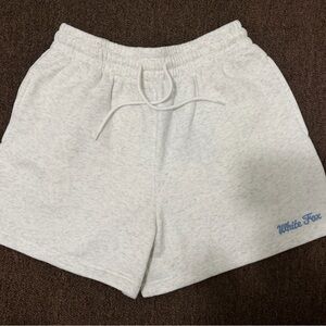 White Fox Drawstring Sweat Shorts